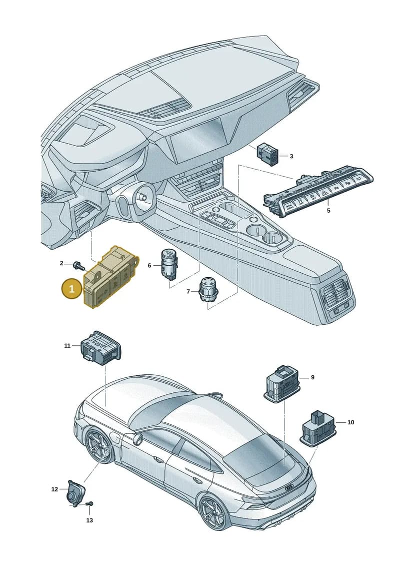 4K2941501A — Audi RS e-tron GT (2020-2025) diagram 4j1941500, position 1