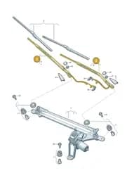 4K2955408A1P9 Audi Aero Wiper Arm (Black 1P9)