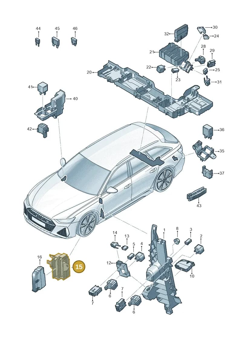 4K2971845A — Audi RS6 Avant (2019-2025) diagram 537937000, position 15