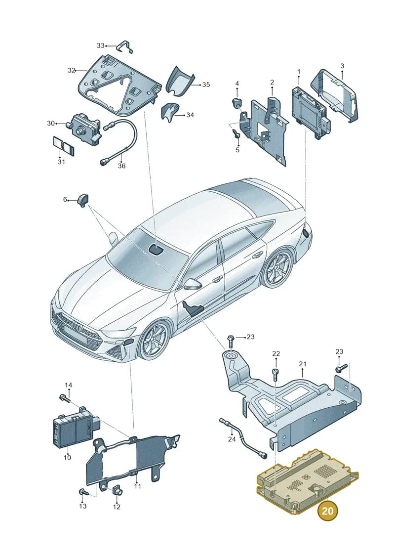 4K4907107L — Audi RS7 Sportback (2019-2025) diagram 538907220, position 20