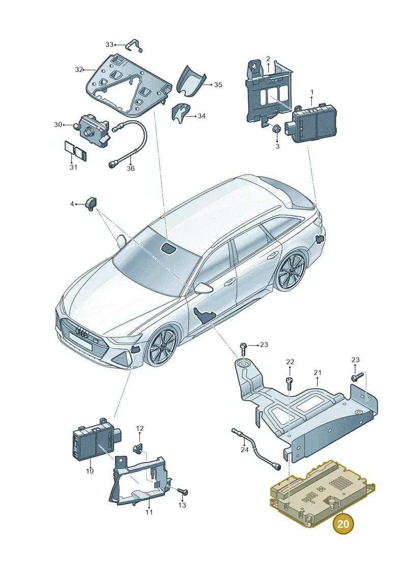 4K4907108D — Audi RS6 Avant (2019-2025) diagram 537907220, position 20