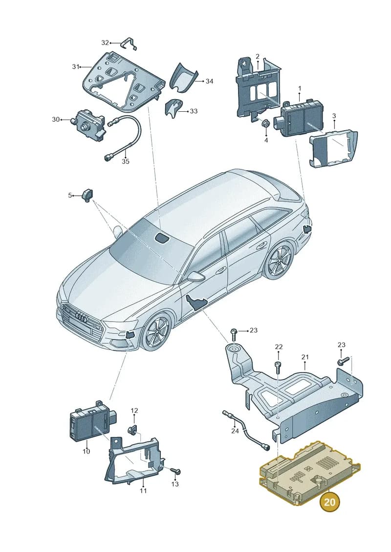 4K4907108G — Audi A6 (2018-2025) diagram 430907350, position 20