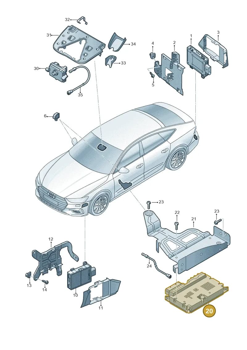 4K4907108J — Audi A7 Sportback (2018-2025) diagram 435907350, position 20
