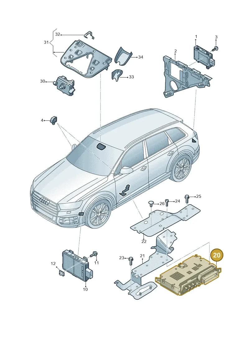 4K4907117D — Audi Q7 (2015-2025) diagram 859907037, position 20
