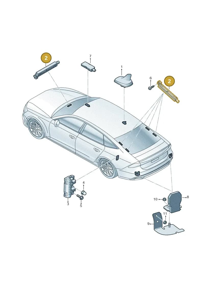 4K5035225T — Audi A7 (2021-) diagram 435035100, position 2