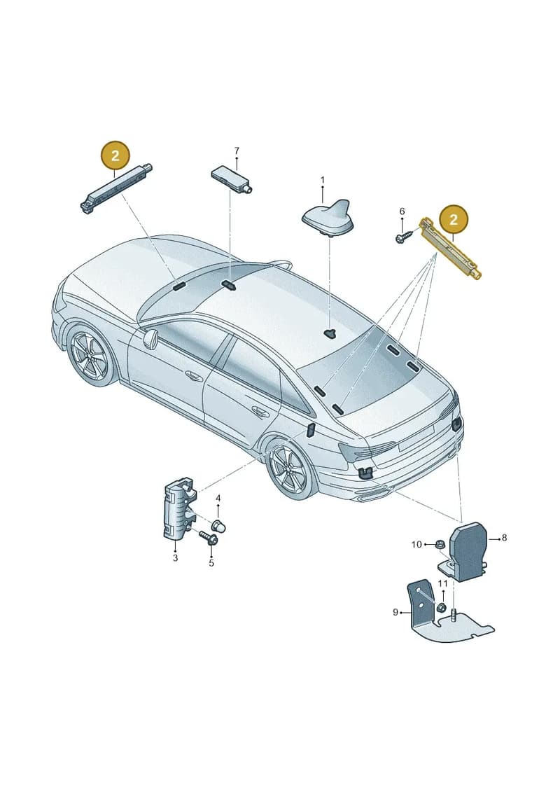 4K5035225T — Audi A6 (2018-2025) diagram 430035100, position 2