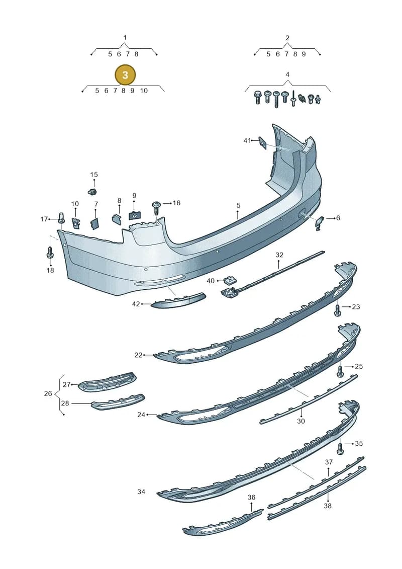 4K5807067BGRU — Audi A6 (2018-2025) diagram 430807060, position 3