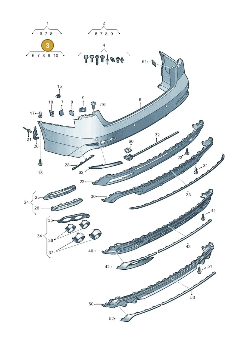 4K5807067HGRU — Audi A6 (2018-2025) diagram 430807070, position 3