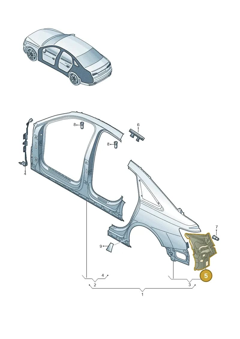 4K5809649A — Audi A6 (2018-2025) diagram 430809050, position 5