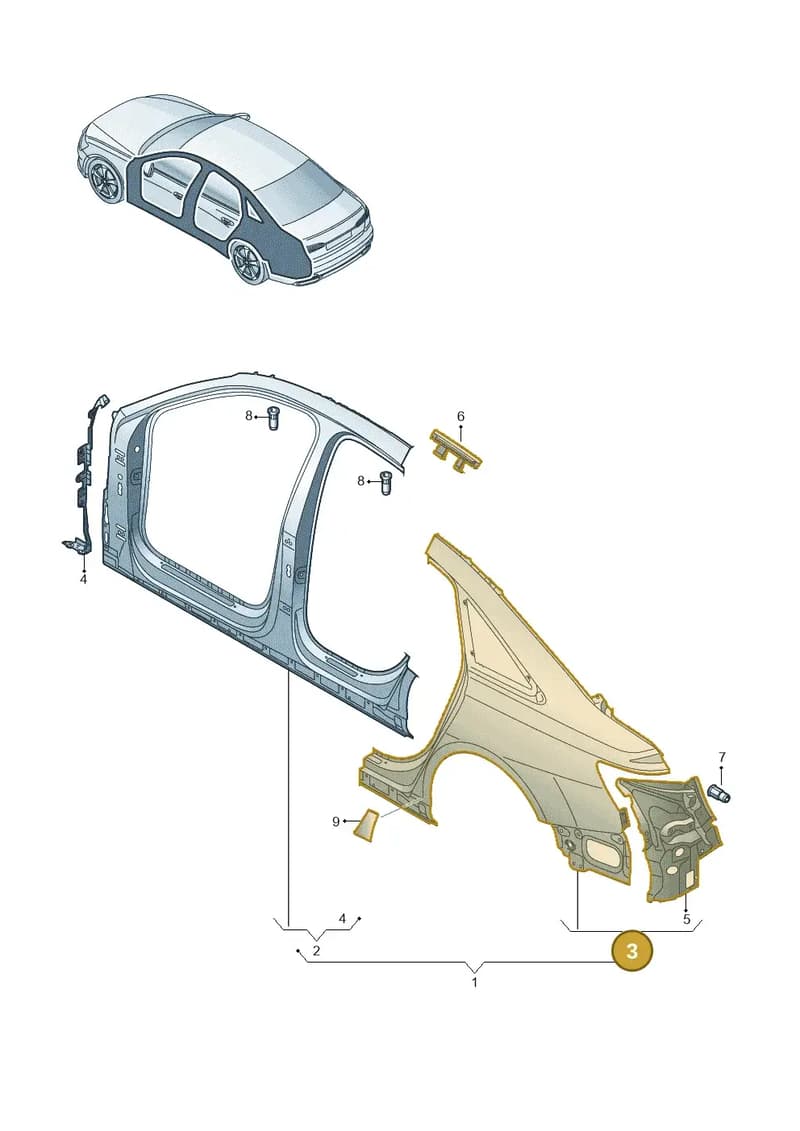 4K5809837A — Audi A6 (2018-2025) diagram 430809050, position 3