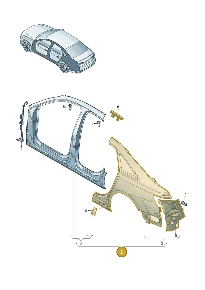 4K5810075A — Audi A6 (2018-2025) diagram 430809050, position 1