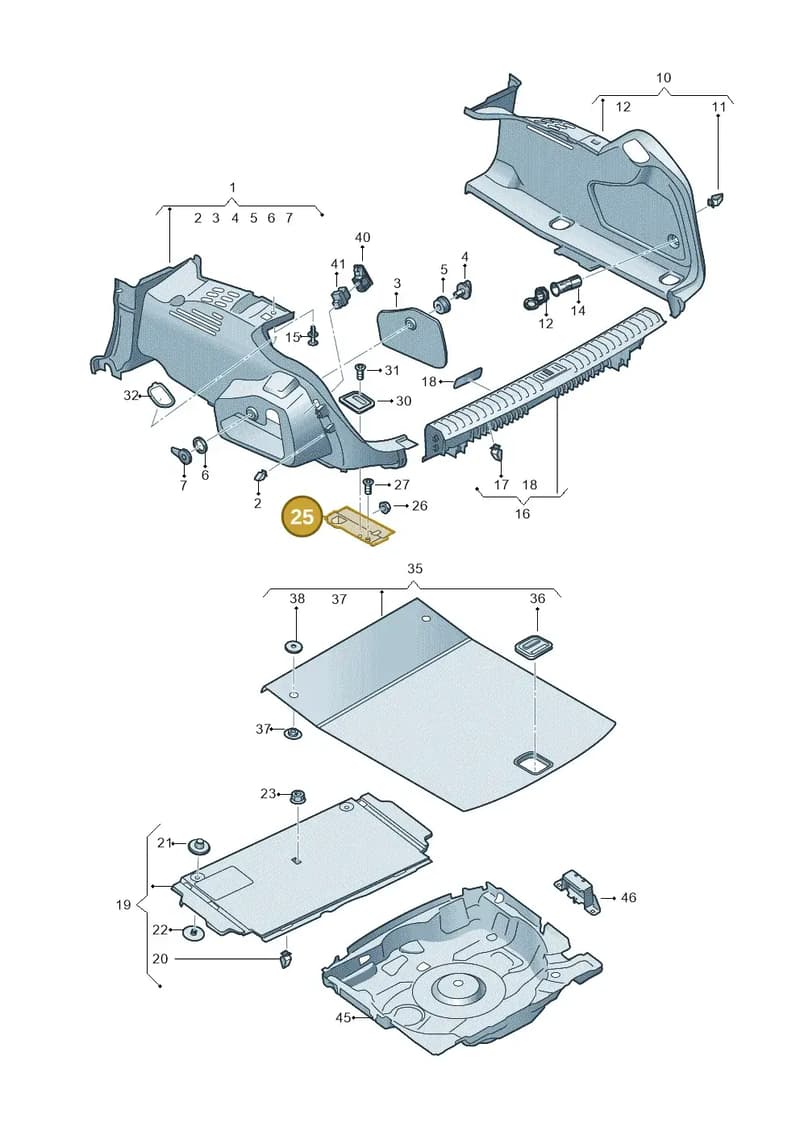 4K5813383 — Audi A6 (2018-2025) diagram 430863800, position 25