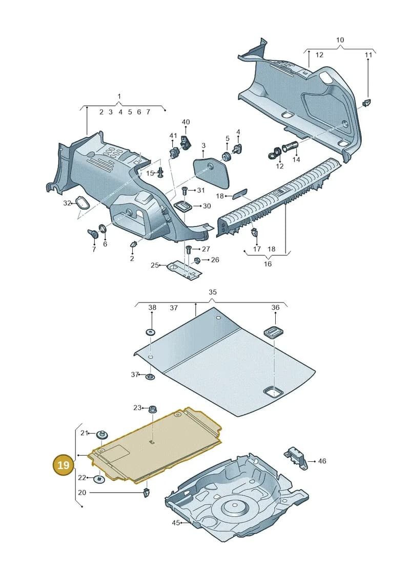 4K5863373A — Audi A6 (2018-2025) diagram 430863800, position 19