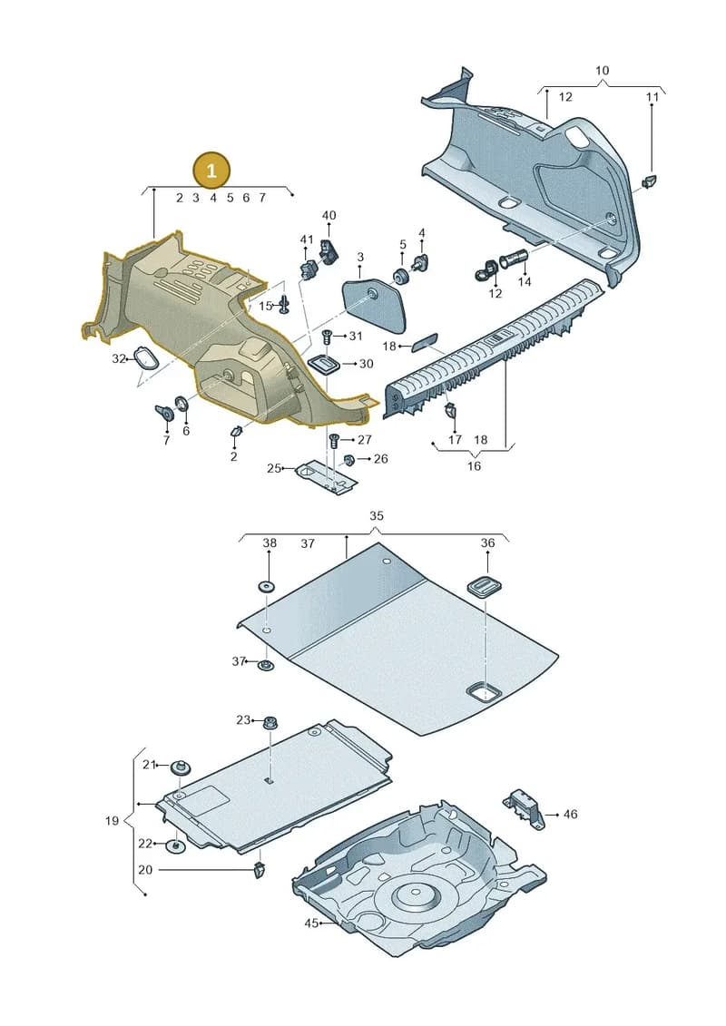 4K5863887HCA9 — Audi A6 (2018-2025) diagram 430863800, position 1