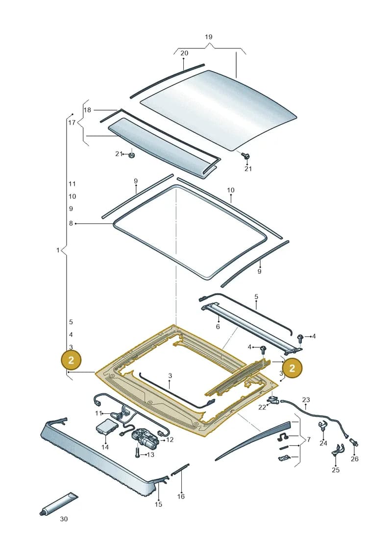 4K5877031A — Audi RS Q3 Sportback (2019-2024) diagram 597877010, position 2