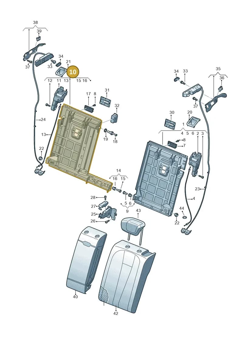 4K5885502CCA9 — Audi A6 (2018-2025) diagram 430885070, position 10