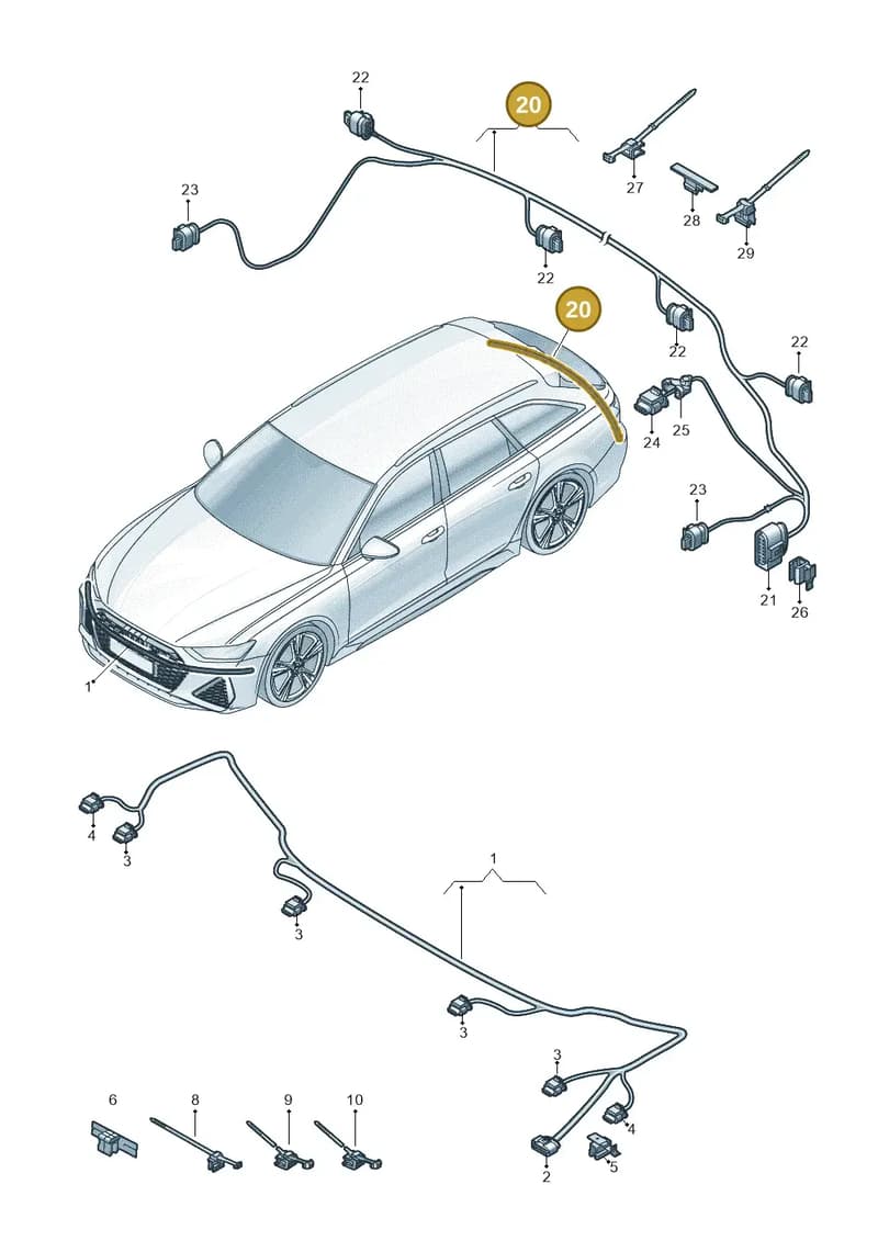 4K5971104AQ — Audi RS6 Avant (2019-2025) diagram 537972700, position 20