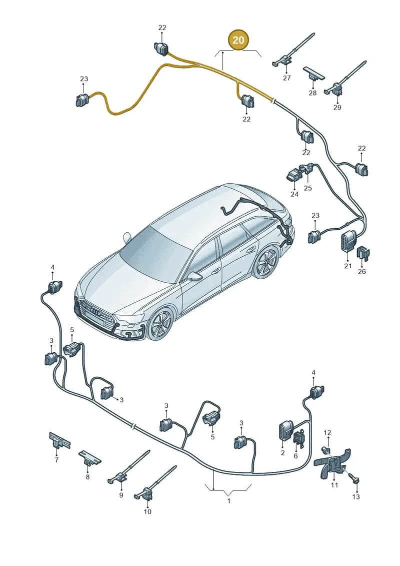 4K5971104AR — Audi A6 (2018-2025) diagram 430972500, position 20