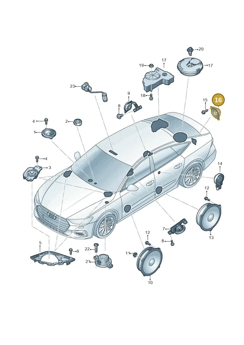 4K8035416 — Audi RS7 Sportback (2019-2025) diagram 435035350, position 16