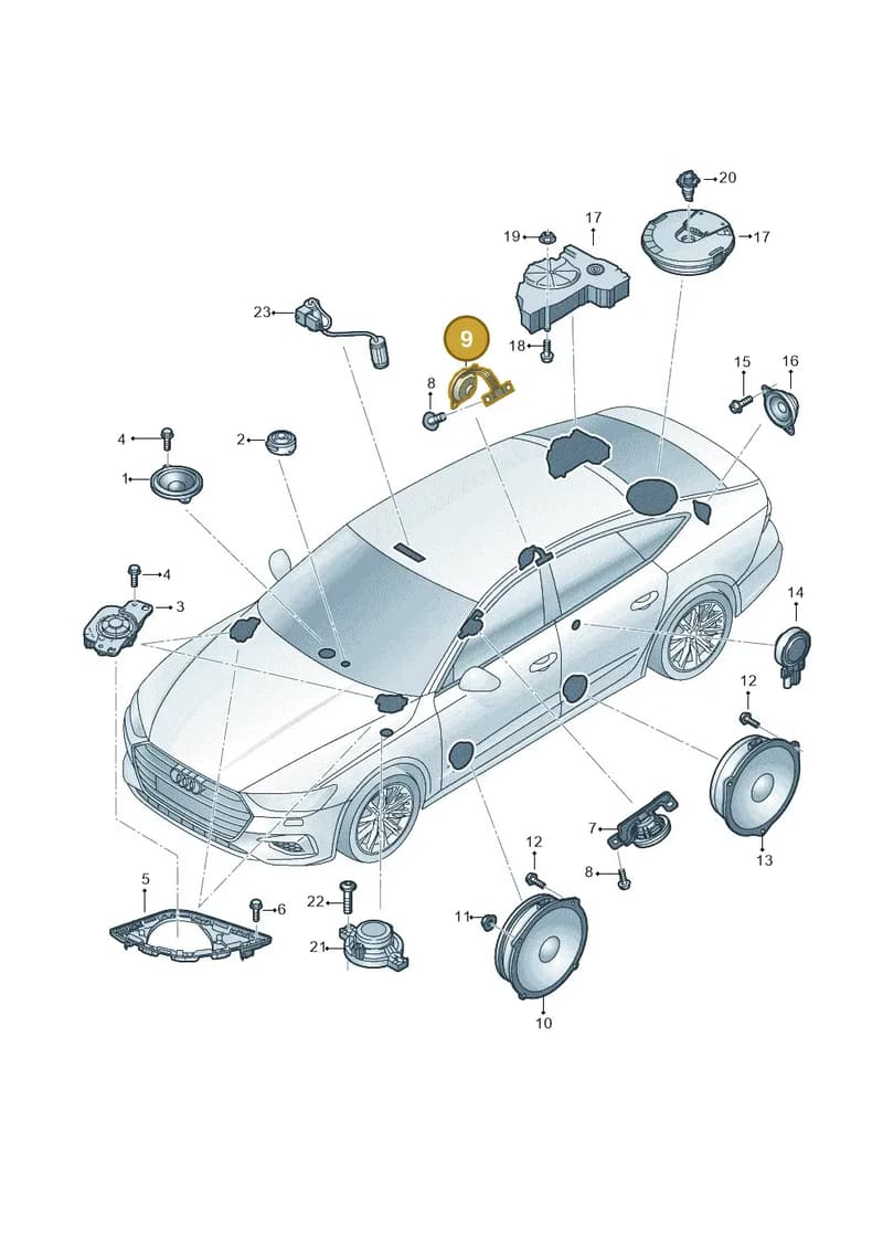 4K8035828 — Audi RS7 Sportback (2019-2025) diagram 435035350, position 9