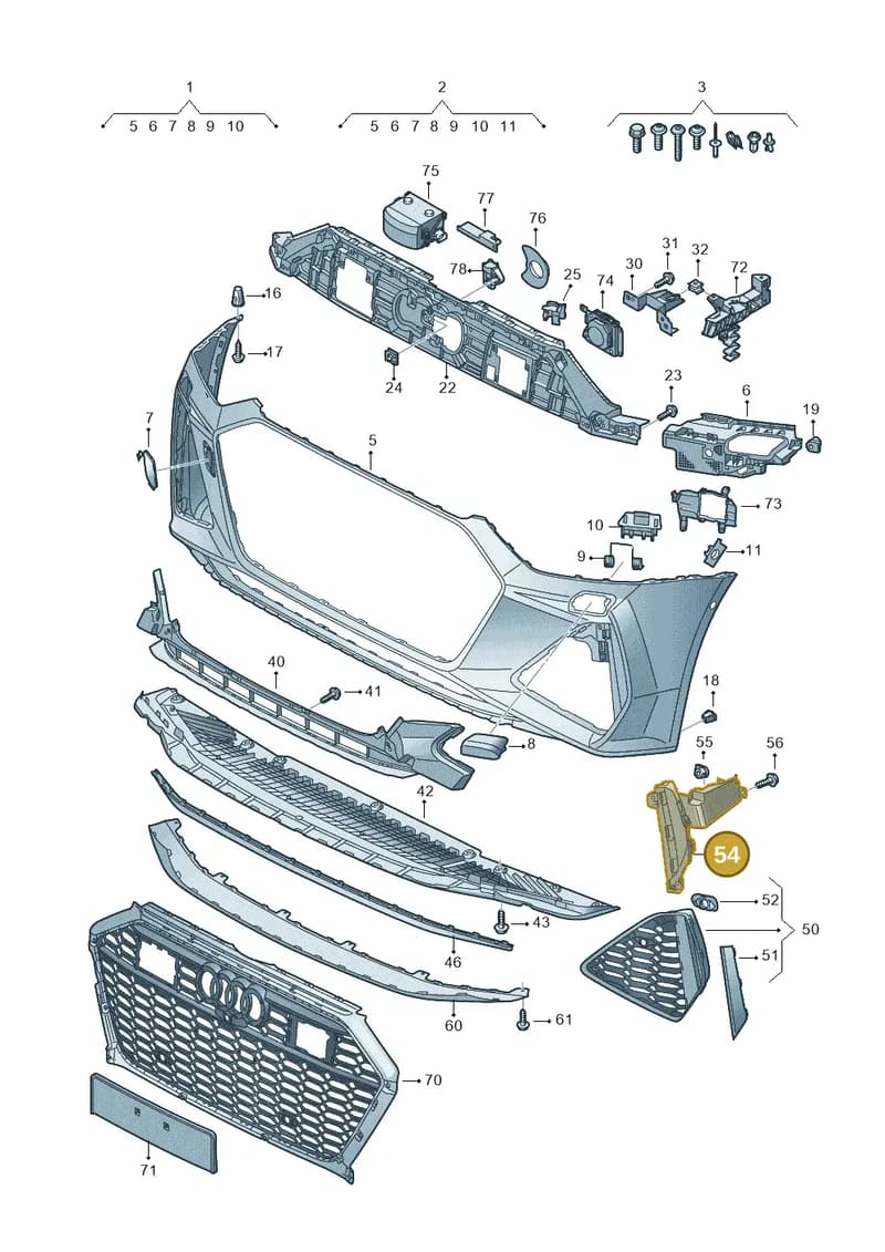 4K8121763F — Audi RS6 Avant (2019-2025) diagram 538807100, position 54