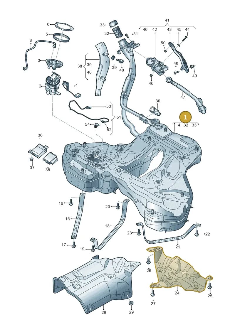 4K8201060DT — Audi A7 Sportback (2018-2025) diagram 435201030, position 1