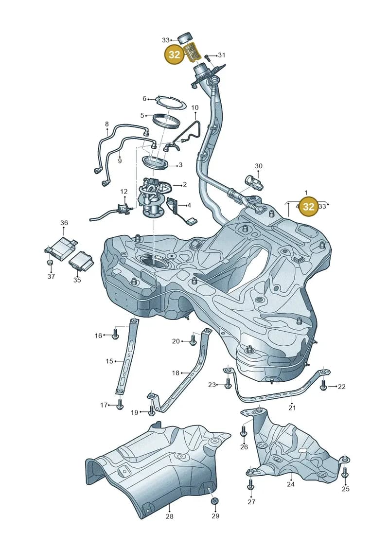 4K8201326C — Audi A7 Sportback (2018-2025) diagram 435201050, position 32