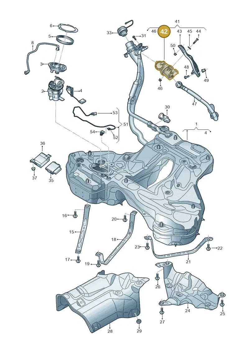 4K8201559B — Audi A6 (2018-2025) diagram 430201030, position 42
