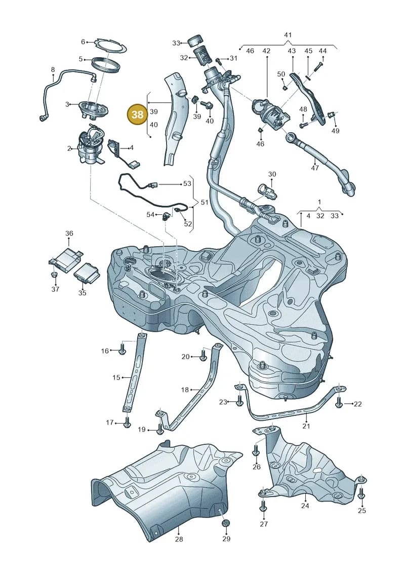4K8201974A — Audi A7 Sportback (2018-2025) diagram 435201030, position 38
