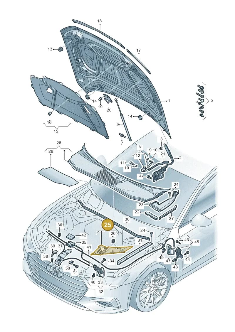 4K8805286A9B9 — Audi RS7 Sportback (2019-2025) diagram 435823000, position 25