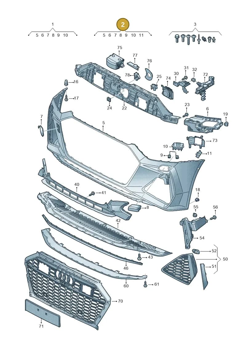 4K8807065KGRU — Audi RS6 Avant (2019-2025) diagram 538807100, position 2