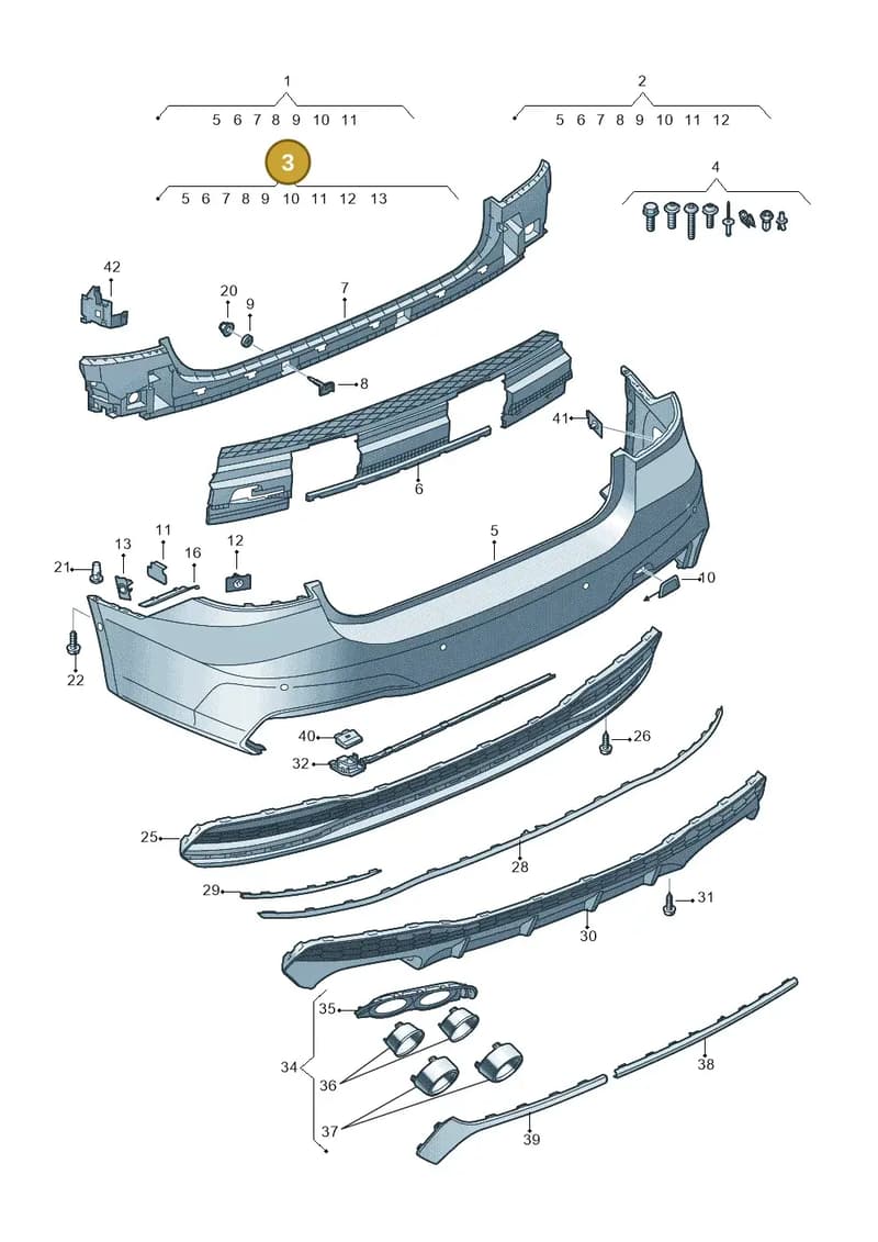 4K8807067EGRU — Audi A7 Sportback (2018-2025) diagram 435807700, position 3