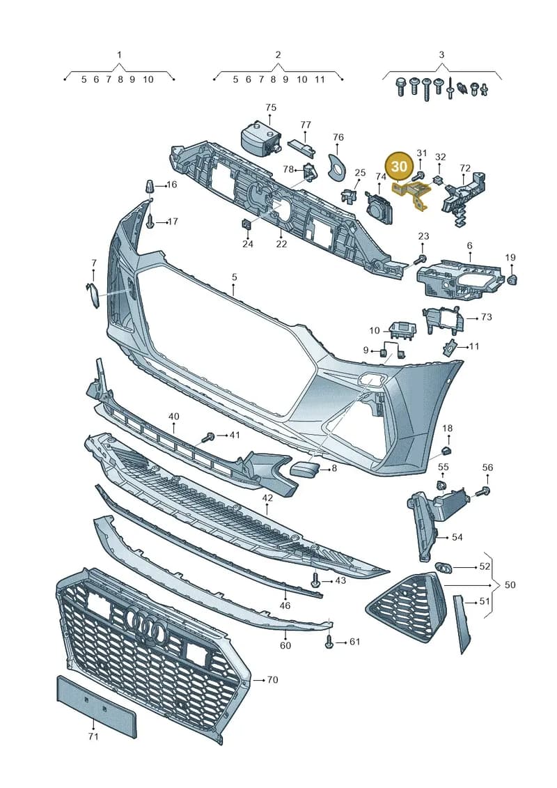 4K8807077B — Audi RS6 Avant (2019-2025) diagram 538807100, position 30