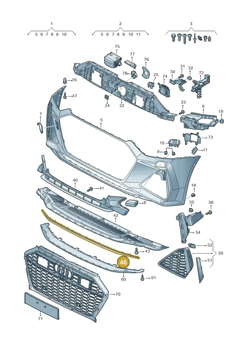 4K8807110B9B9 — Audi RS6 Avant (2019-2025) diagram 538807100, position 46