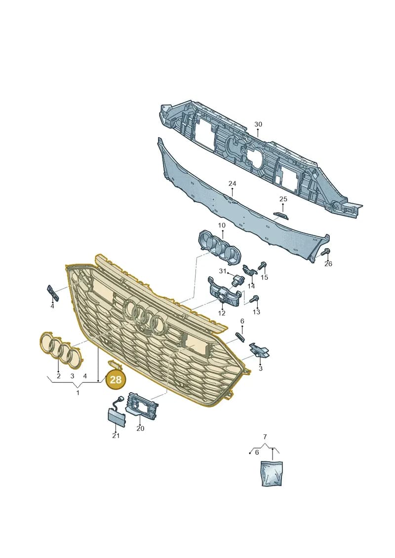 4K88071559B9 — Audi RS6 Avant (2019-2025) diagram 537853400, position 28