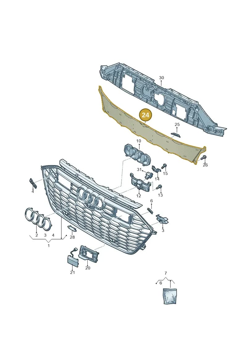 4K8807217A9B9 — Audi RS6 Avant (2019-2025) diagram 537853400, position 24