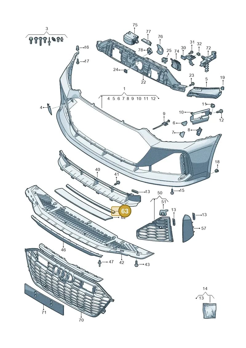 4K8807256A — Audi RS6 Avant (2019-2025) diagram 537807200, position 63