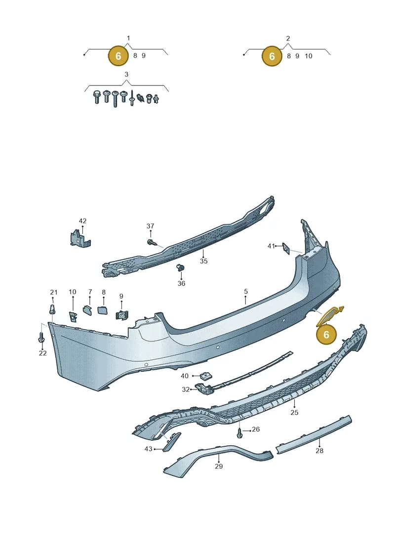 4K8807441BGRU — Audi RS6 Avant (2019-2025) diagram 537807600, position 6