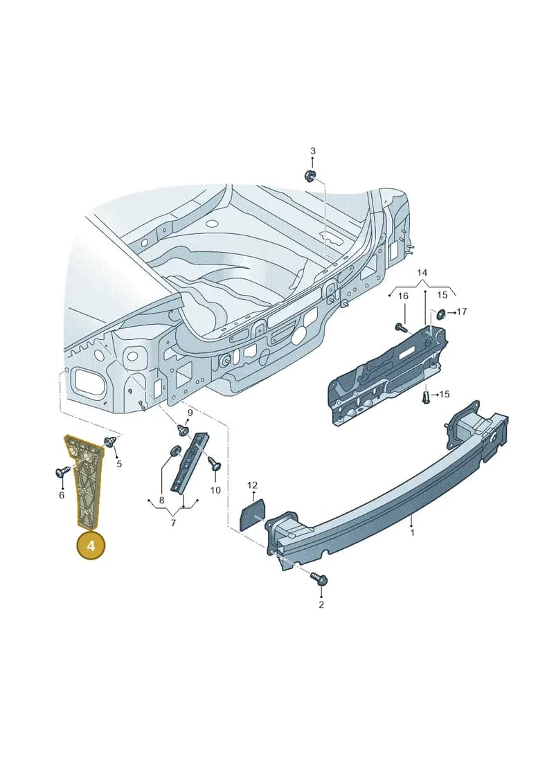 4K8807453A — Audi RS7 Sportback (2019-2025) diagram 538807500, position 4