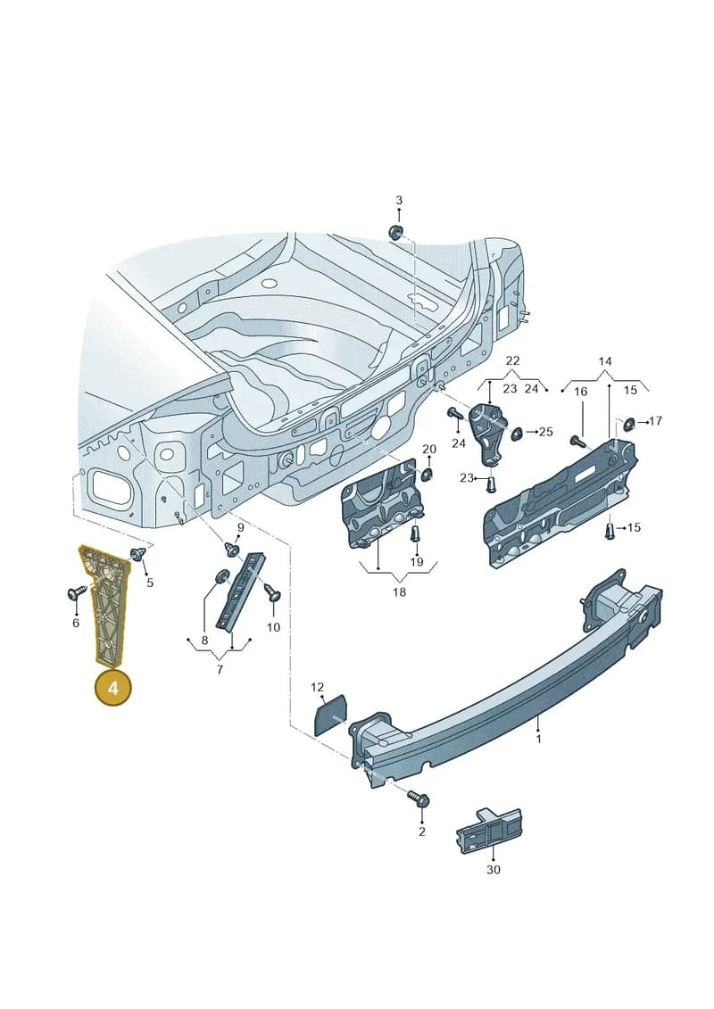 4K8807453 — Audi A7 Sportback (2018-2025) diagram 435807500, position 4