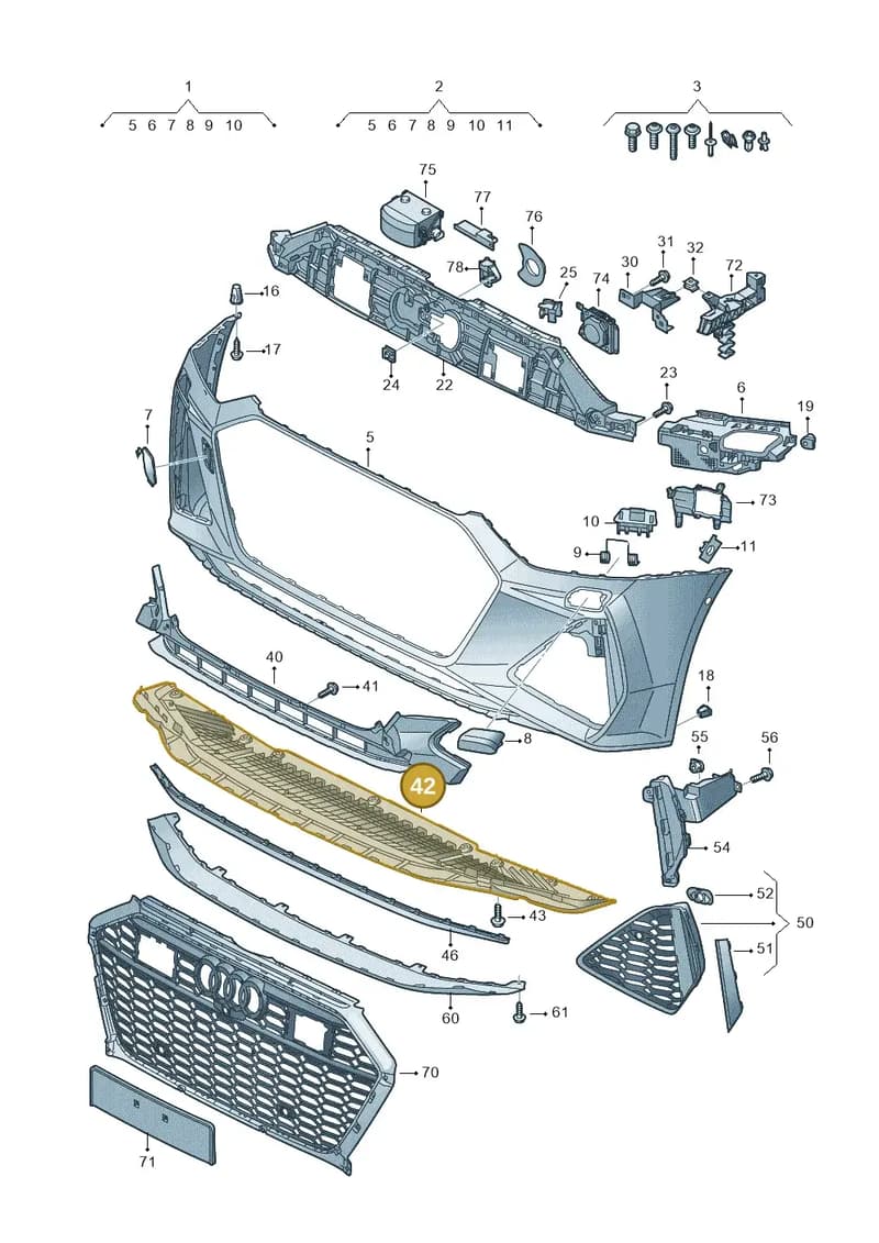 4K8807611C — Audi RS6 Avant (2019-2025) diagram 538807100, position 42