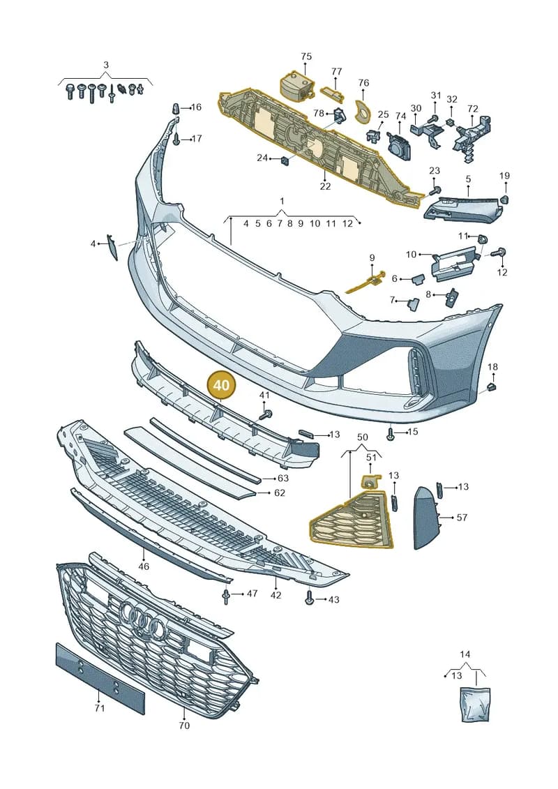 4K8807683D9B9 — Audi RS6 Avant (2019-2025) diagram 537807200, position 40