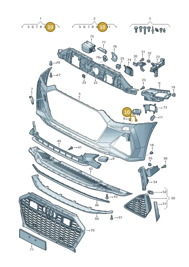 4K8807787B — Audi RS6 Avant (2019-2025) diagram 538807100, position 10