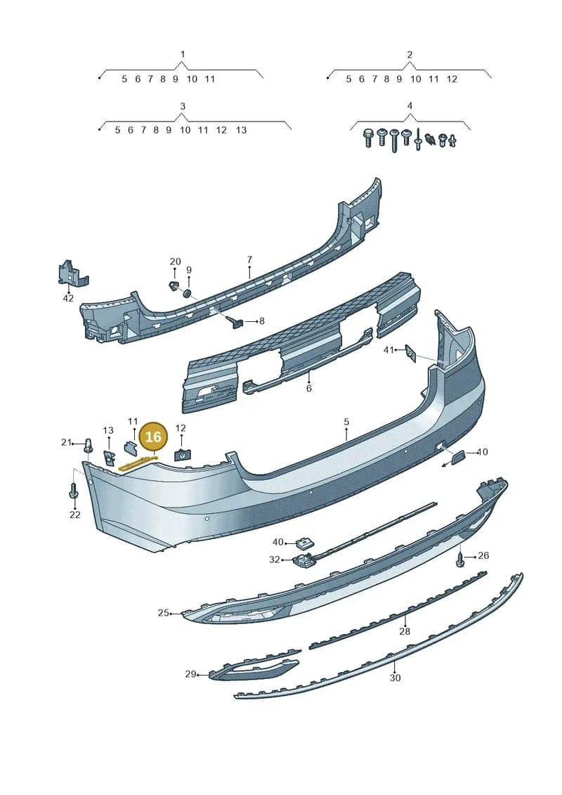 4K8807864 — Audi A7 Sportback (2018-2025) diagram 435807600, position 16
