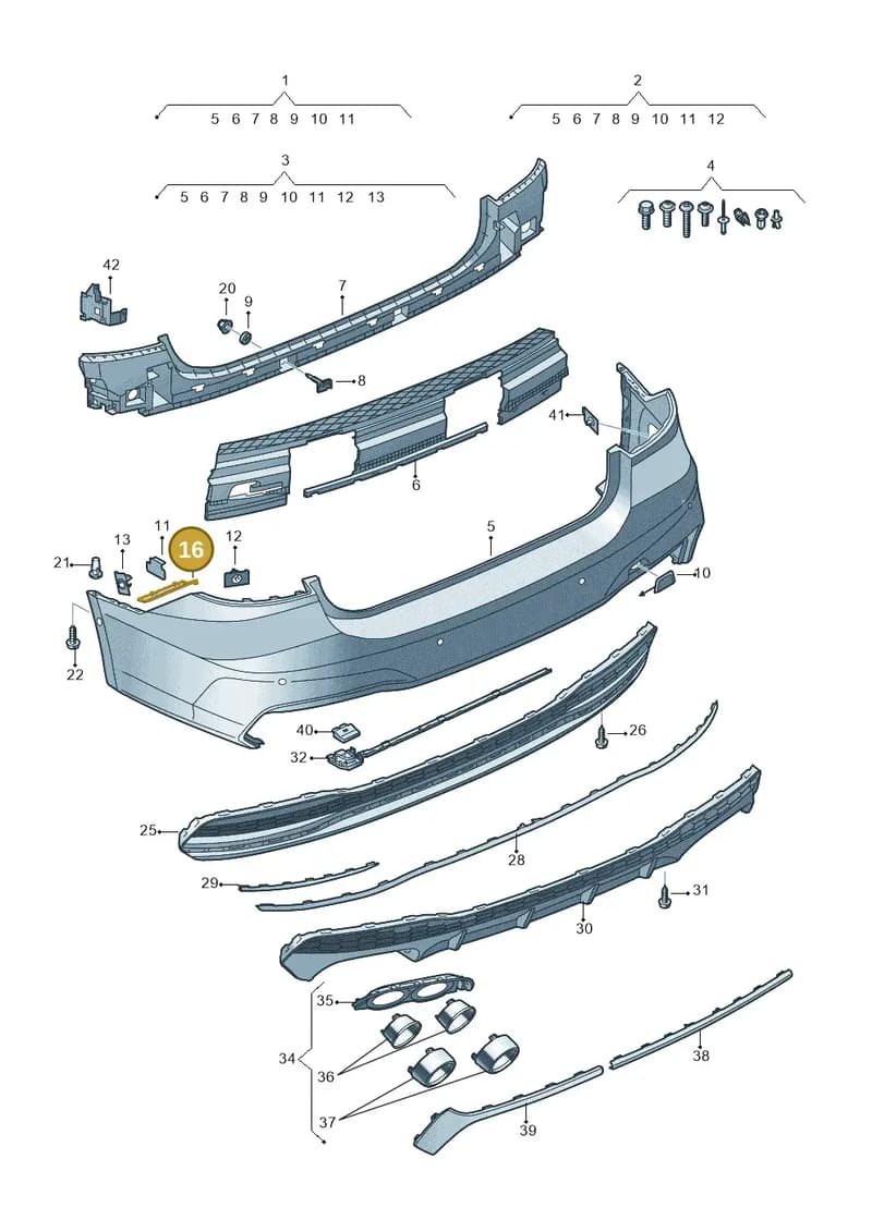 4K8807864 — Audi A7 Sportback (2018-2025) diagram 435807700, position 16