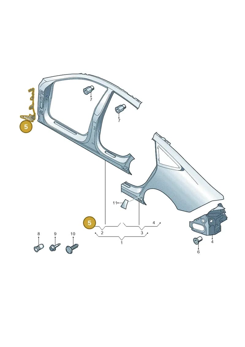 4K8809075A — Audi RS7 Sportback (2019-2025) diagram 435809500, position 5