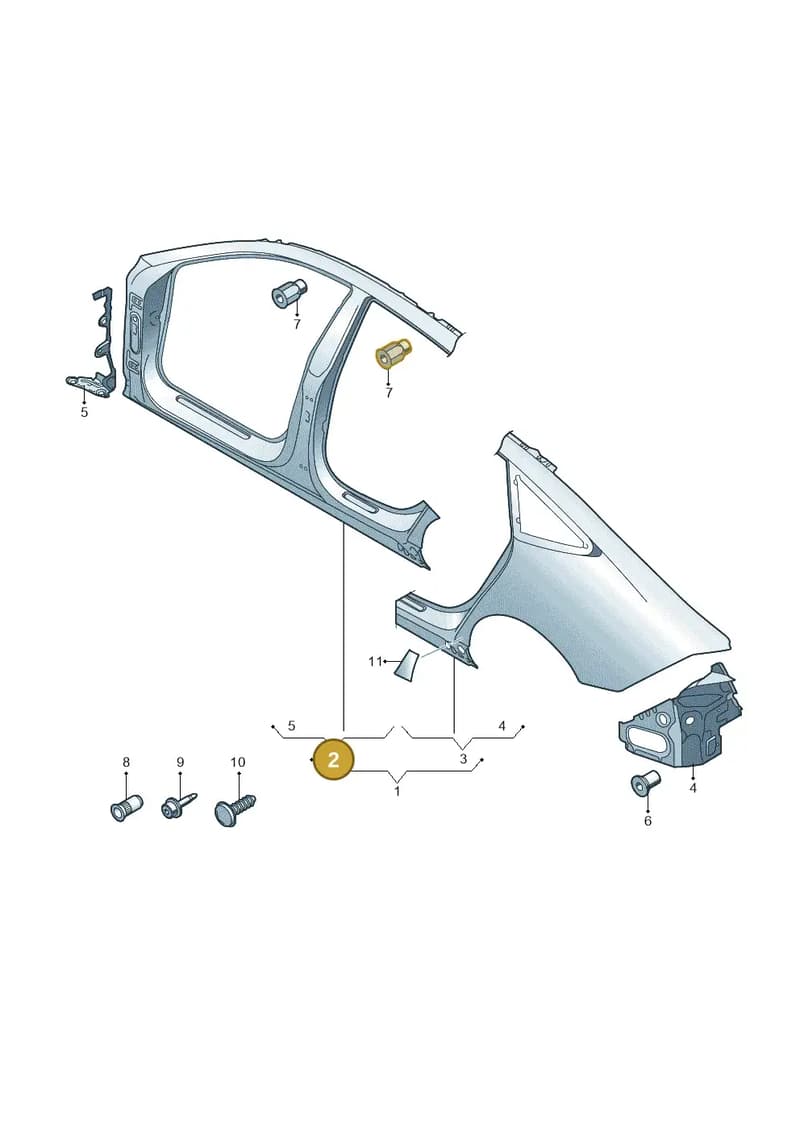 4K8809840 — Audi A7 Sportback (2018-2025) diagram 435809500, position 2