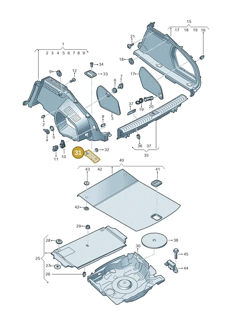 4K8813383A — Audi RS7 Sportback (2019-2025) diagram 435863800, position 31