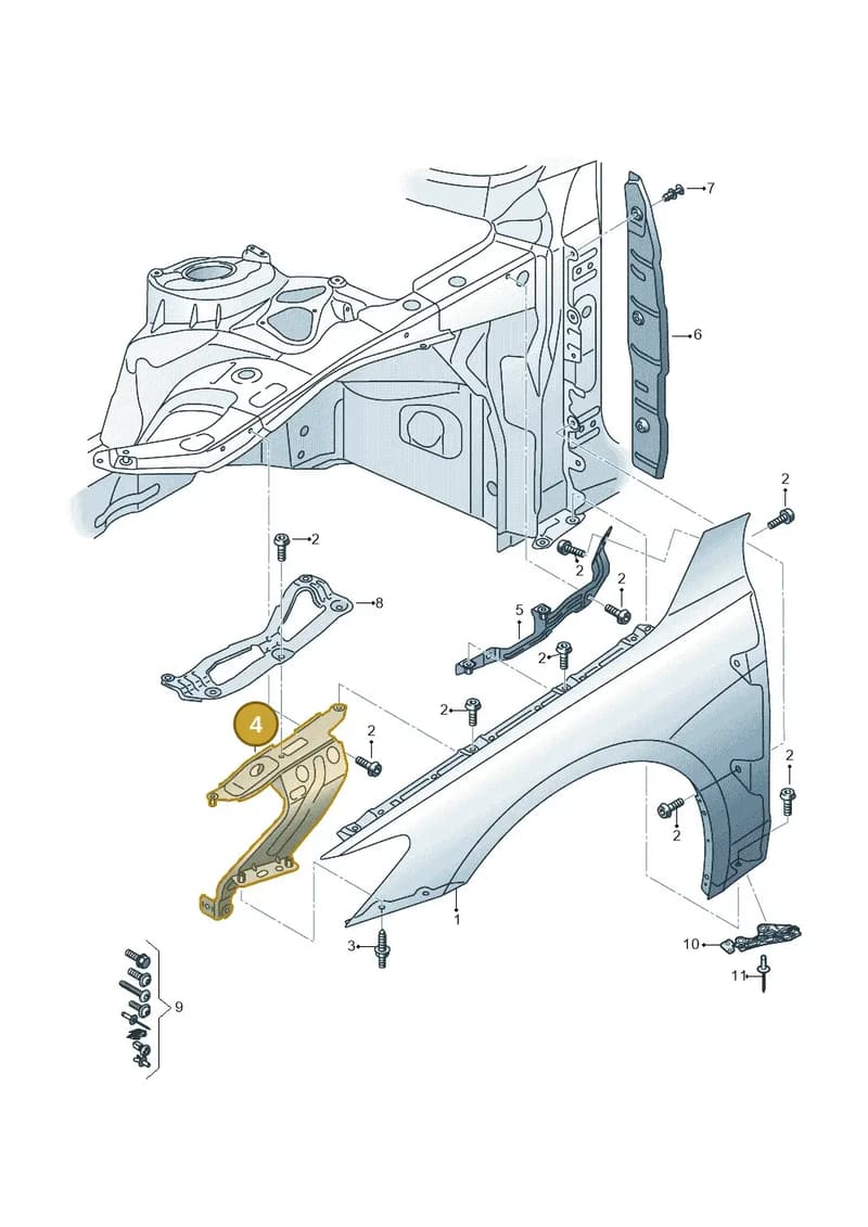 4K8821131A — Audi RS6 Avant (2019-2025) diagram 537821000, position 4