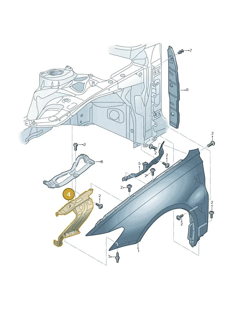 4K8821132A — Audi RS6 Avant (2019-2025) diagram 537821010, position 4